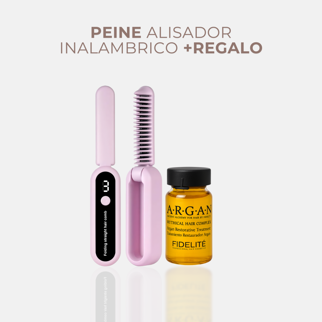 Peine Alisador Inalambrico Plegable + Ampolla Argan