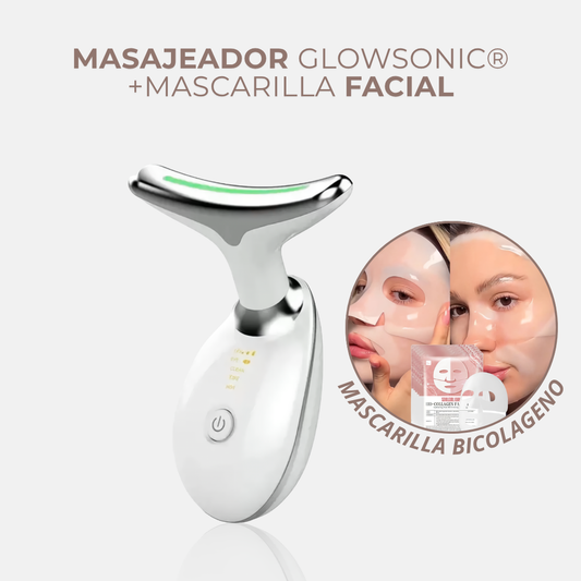 Masajeador GlowSonic® PRO + Mascarilla Facial Bicolageno